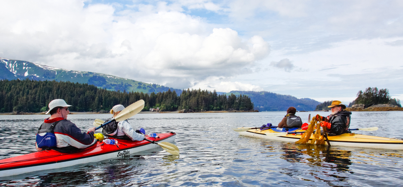 Kayaking in Kachemak Bay near Homer, Alaska Kayaking in Kachemak Bay near Homer, Alaska